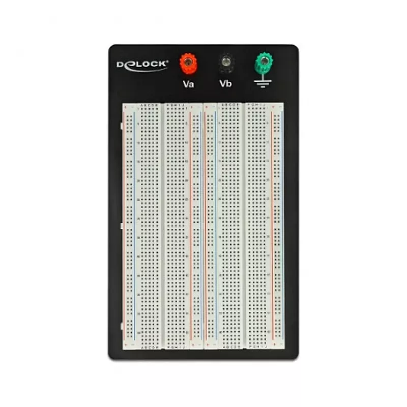Breadboard DELOCK 18314 — jootevaba prototüüpimisplaat, metall/plast, 109×165×1 mm, must/valge