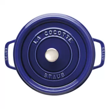 Staub 24 cm ümmargune malmkookott tumesinine