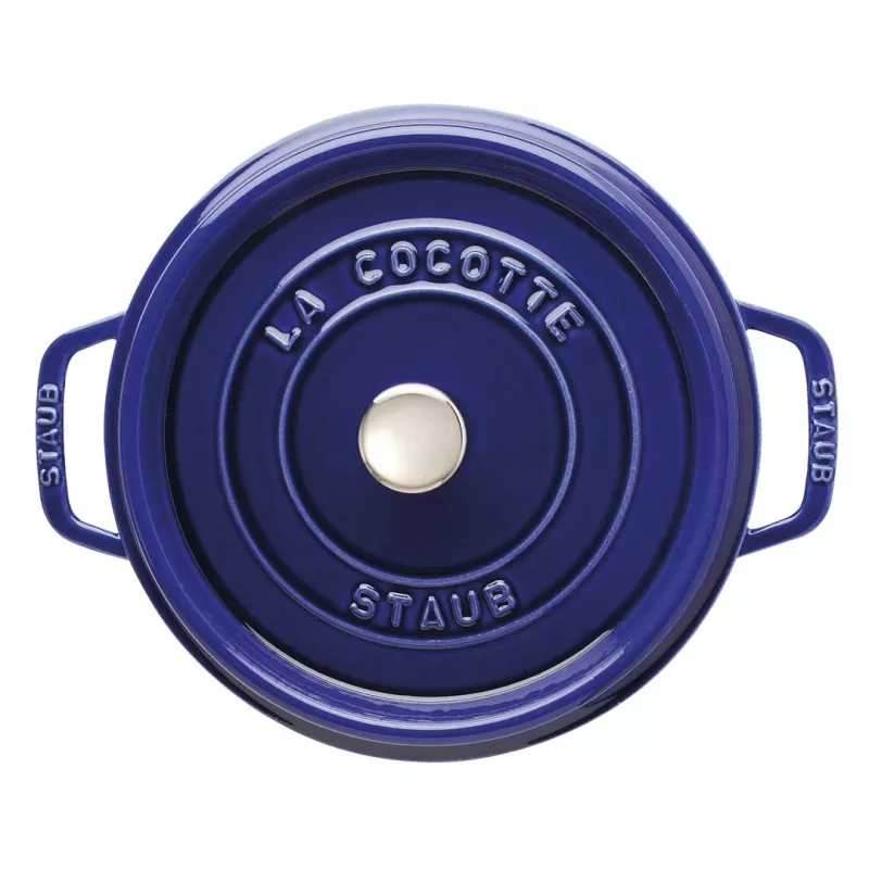 Staub 24 cm ümmargune malmkookott tumesinine