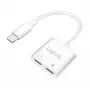 LogiLink USB-C heliadapter, USB-C/M kahele USB-C/F, 60 W PD, valge