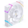 120 mm korpuseventilaator Jonsbo HF2-120 Valge — pööratud labadega, PWM, ARGB