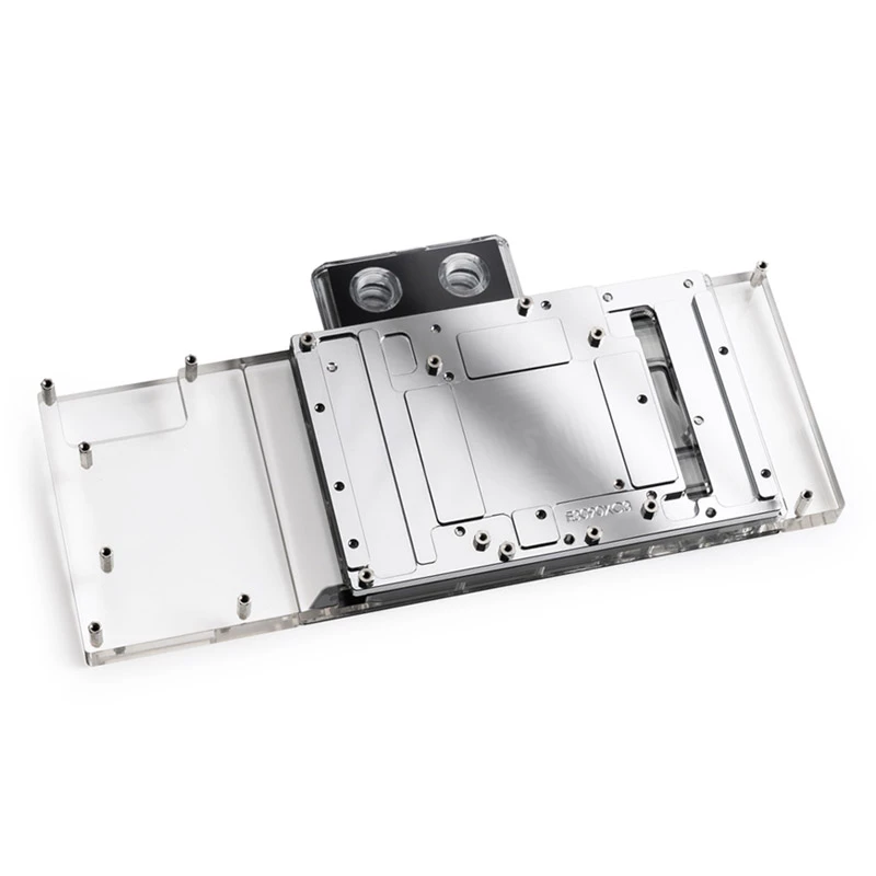 GPU veeblokk ja tagumine plaat BitsPower BP-VG3090EVXC3 — akrüül, vask, kroom-niklisulam, 125,4×263,7×25 mm