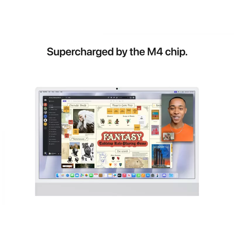 iMac 24 Retina 4.5k Display M4, hõbedane, M4 (10-CPU/10-GPU), 16 GB, 512 GB, standardklaas, Touch ID, saksa, Gigabit Ethernet, Magic hiir, MWUV3D/A