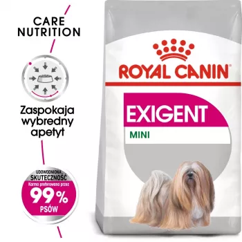Kuiv koeratoit Royal Canin Mini Exigent 1 kg — väikeste tõugude vanematele koertele, 30% valku, 22% rasva