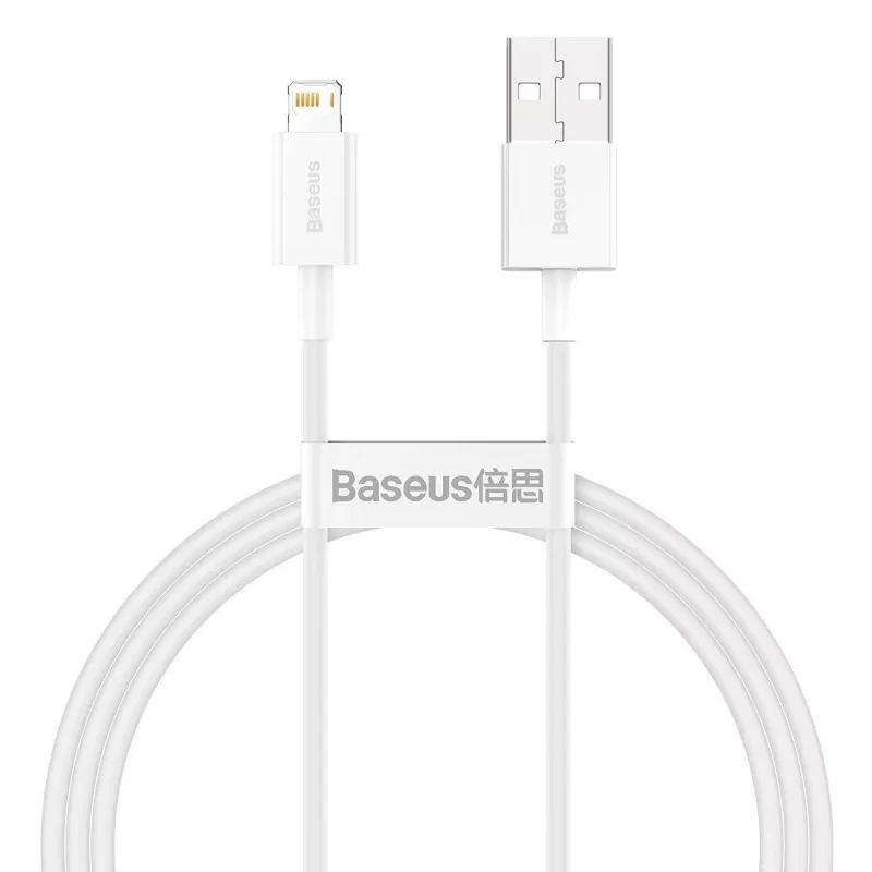 Baseus CALYS-A02 mobiiltelefoni kaabel Valge 1 m USB A Lightning
