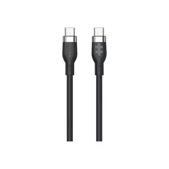 Hyper 1,5 m silikoonist USB-C–USB-C 60W laadimiskaabel – must