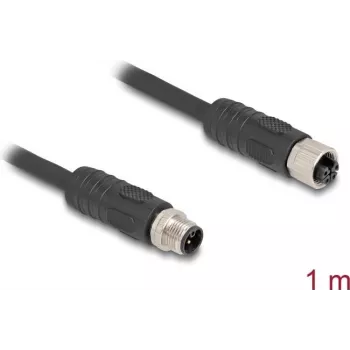 DeLOCK 80519 anduri/täituri kaabel 1 m RST M12 Must