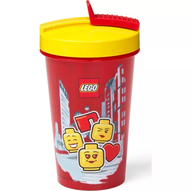 Tops kõrrega Room Copenhagen LEGO Iconic Girl erkpunane 500 ml (punane/kollane)