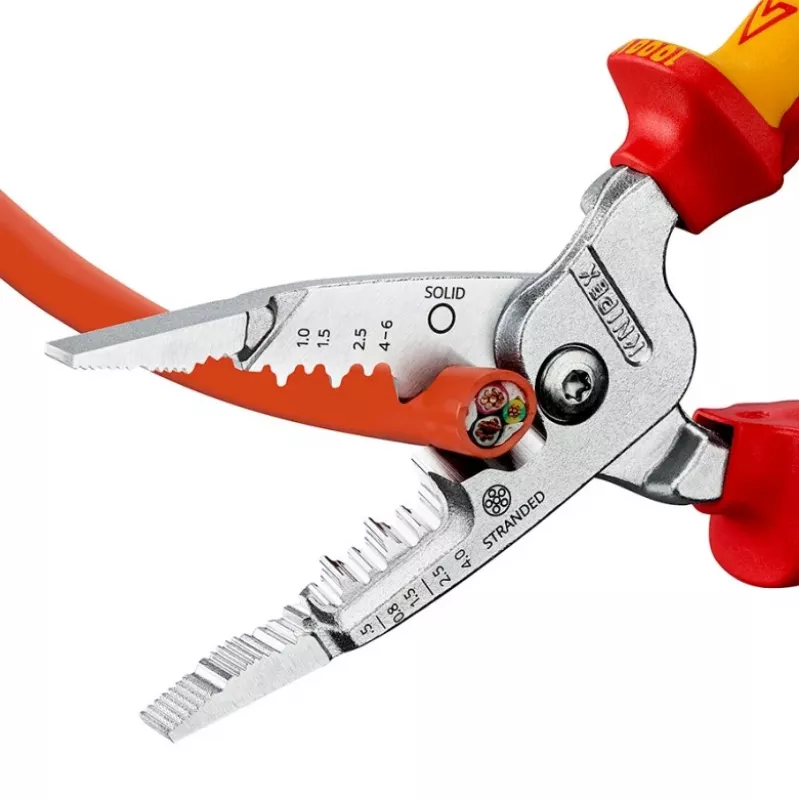 Kaablieemaldaja Knipex 13 76 200 ME 6 mm eemaldusvõimega Punane Roostevaba teras Kollane