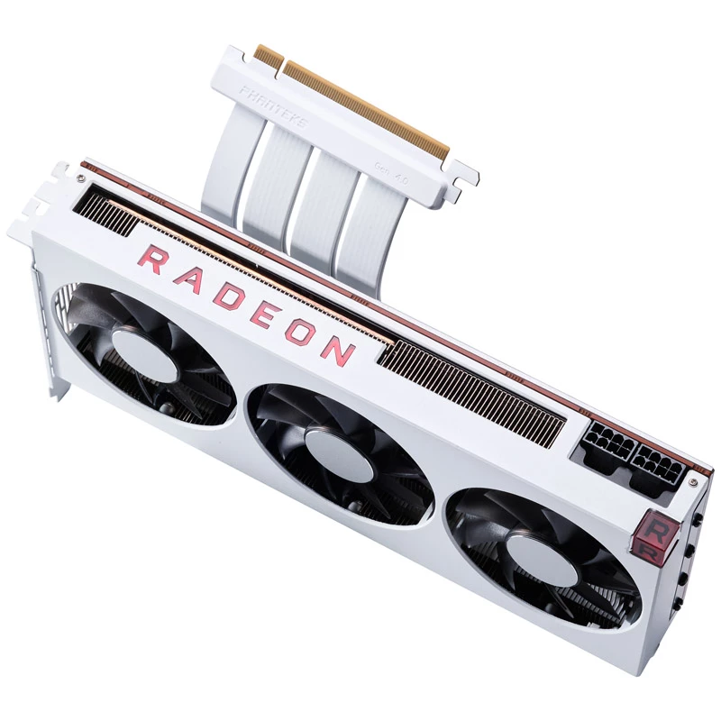 PHANTEKS PCI-E 4.0 x16 riser ribbon kaabel, 180 kraadi, 30 cm - valge
