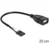 Delocki kaabel USB pin-pistikupesa > USB 2.0 tüüp-A pistikupesa 20 cm (83291)