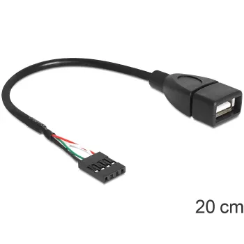 Delocki kaabel USB pin-pistikupesa > USB 2.0 tüüp-A pistikupesa 20 cm (83291)