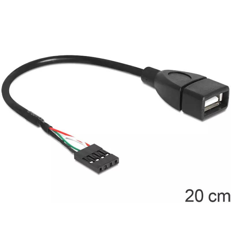 Delocki kaabel USB pin-pistikupesa > USB 2.0 tüüp-A pistikupesa 20 cm (83291)
