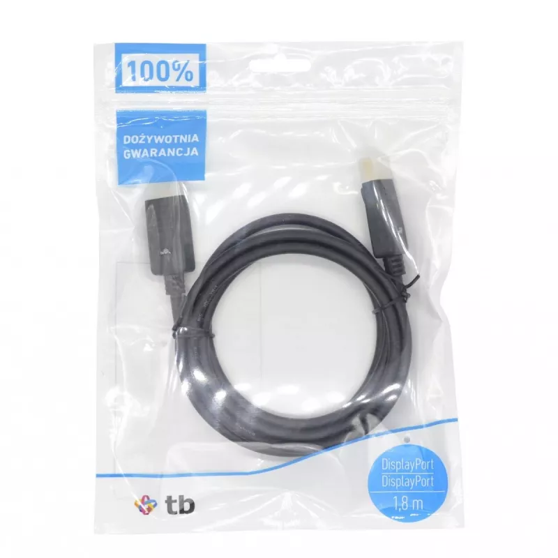 TB DisplayPort-kaabel M-M 1,8 m, must (AKTBXVDMDPPG18B)
