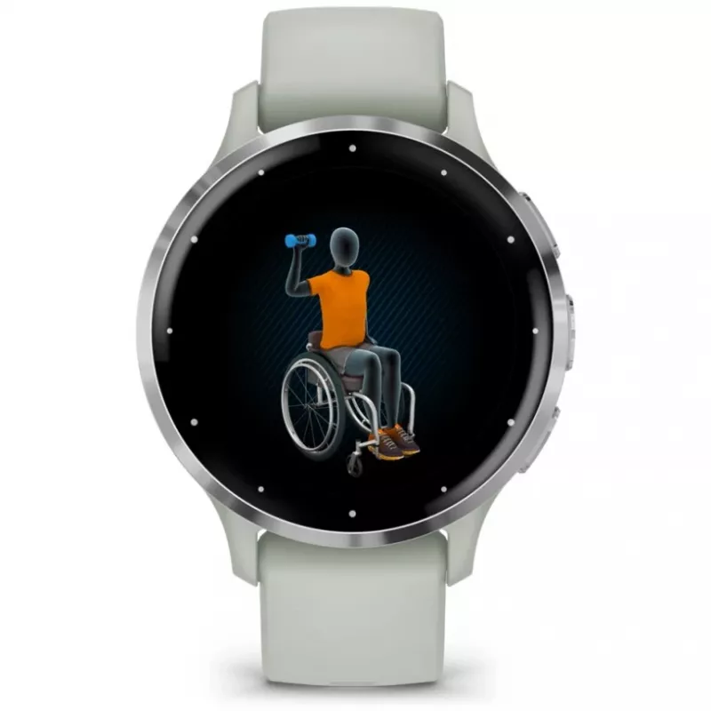 Garmin Venu 3S 3.05 cm (1.2) AMOLED 41 mm Digital 390 x 390 pikslit Puutetundlik ekraan Hall, Hõbedane Wi-Fi GPS (satelliit)