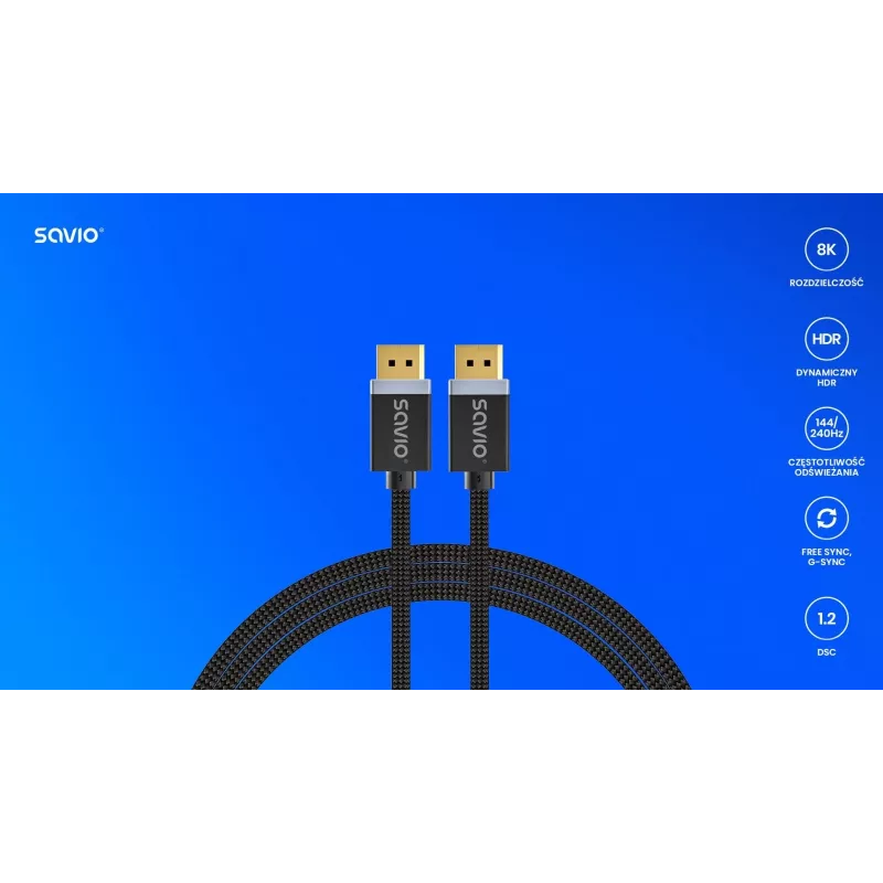 DisplayPort kaabel Savio CL-165 1 m Must