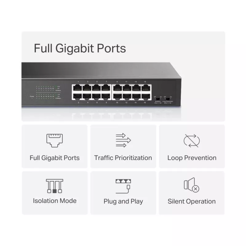 Mercusys MS116GS võrgukommutaator Gigabit Ethernet (10/100/1000) Must