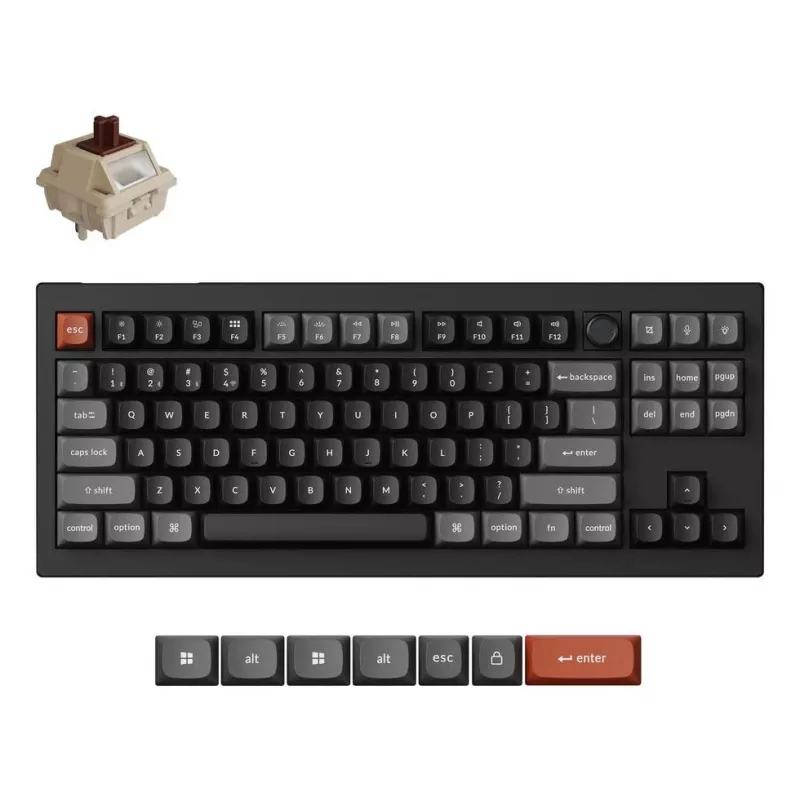 Mehaaniline klaviatuur Keychron V3 Ultra 8K — juhtmega ja Bluetooth, QWERTY, RGB, must