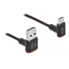 USB-kaabel DeLOCK EASY-USB 2.0 Type-A-pistik USB-C isasele nurgeline 0,5 m must