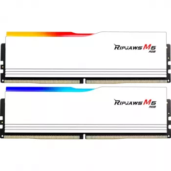DIMM 64 GB DDR5-5200 (2x 32 GB) Dual-Kit, mälu valge, F5-5200J4040A32GX2-RM5RW, Ripjaws M5 RGB, INTEL XMP