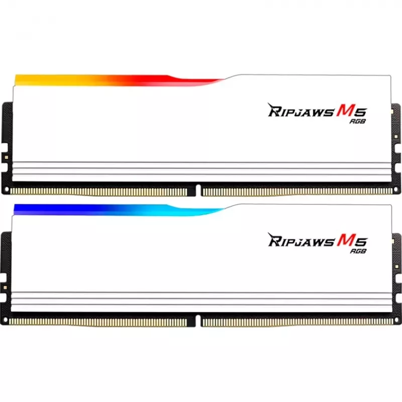 DIMM 64 GB DDR5-5200 (2x 32 GB) Dual-Kit, mälu valge, F5-5200J4040A32GX2-RM5RW, Ripjaws M5 RGB, INTEL XMP