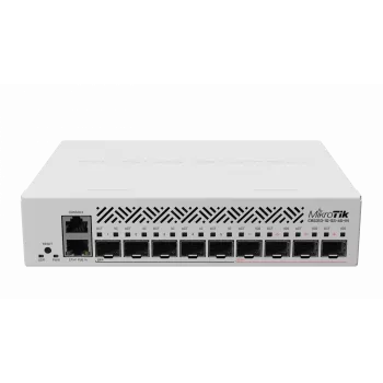 Hallatav L3 võrgukommutaator MikroTik CRS310-1G-5S-4S+IN — 1U, 1x Gigabit, 5x SFP, 4x SFP+, 10G, DC/PoE 18–57V, 20W max