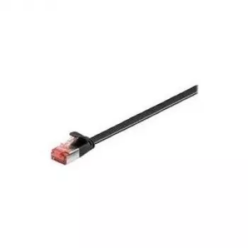 Wentronic Goobay CAT 6 Flat-patch-kaabel, U/FTP, Must, 15 m - Copper Material (94238)