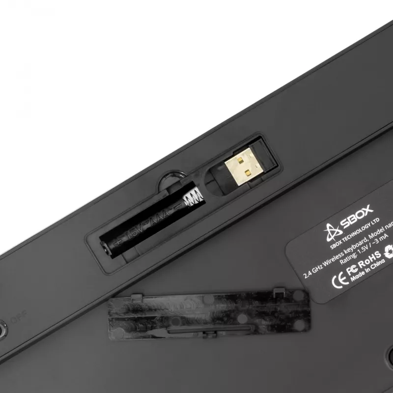 Juhtmevaba klaviatuur SBOX WK-26 US multimeediumiklahvide ja US-klahvipaigutusega