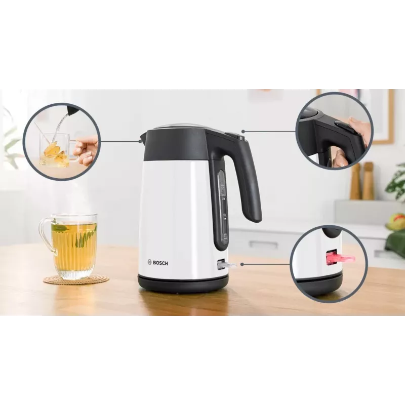 Bosch TWK7L461 elektriline veekeetja 1,7 L 2400 W Valge