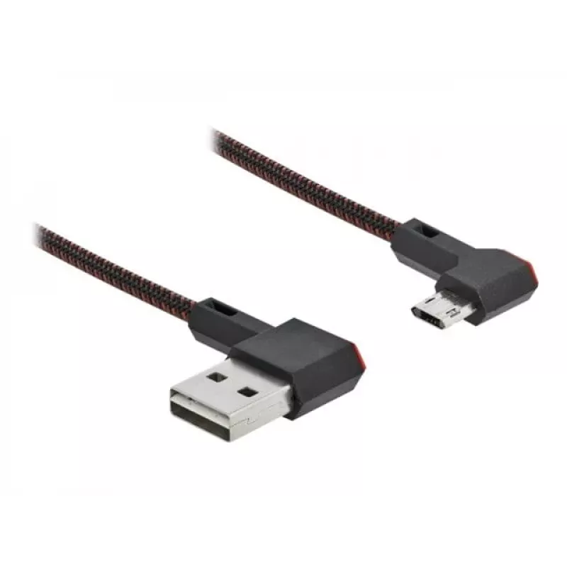 USB-kaabel DeLOCK EASY-USB 2.0 Type-A-pistik Micro-B isasele nurga all 0,2 m must