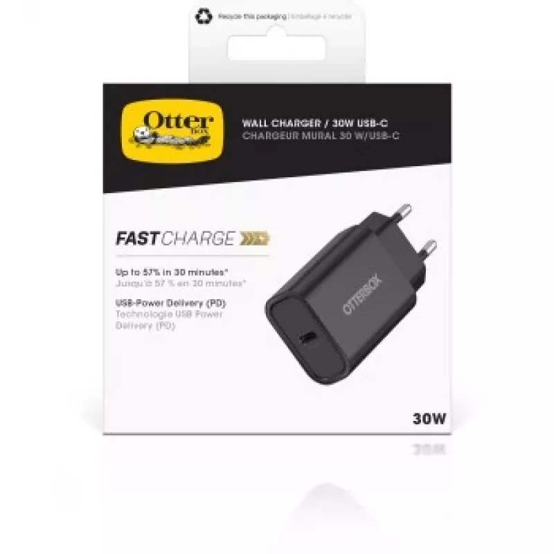 EU seinakinnitusega kiirlaadija Wall Charger 30W must USB Power Delivery 3.0 USB-C