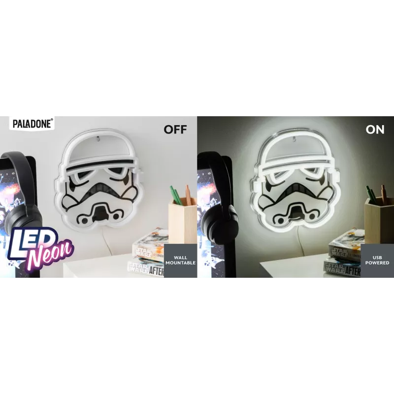 Seinale paigaldatav LED-neoonvalgusti Paladone Stormtrooper mudel PP14595SWVN, dekoratiivne Star Warsi valgustus