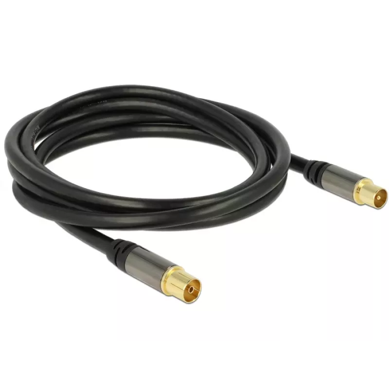Koaksiaalkaabel RG-6/U DeLOCK 88923 2 m IEC Must