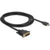 DeLOCK - Videokaabel - Single Link - HDMI / DVI - DVI-D (M) HDMI-le (M) - 2 m - Kolmekordne isolatsioon - Must - Pöidlakruvid