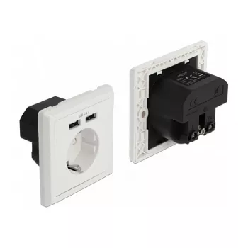 Pistikupesa CEE 7/3 + USB DeLOCK 11471