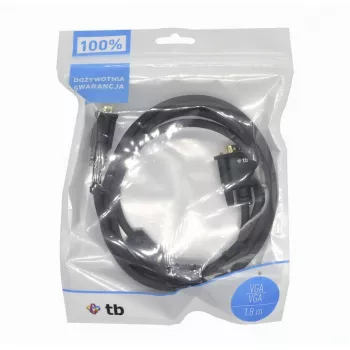 TB VGA-kaabel 15M-15M 1,8 m, must-kuld (AKTBXVGAMMG180B)