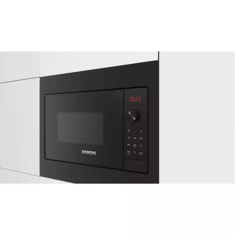 Siemens iQ300 BF523LMB3 mikrolaineahi Must, roostevaba teras Eraldiseisev mikrolaineahi Sisseehitatav 20 L 800 W