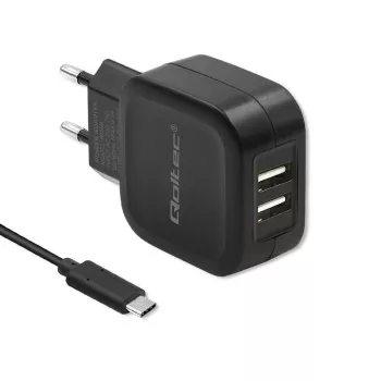 Qoltec 50188 mobiilseadmete laadija sülearvutile, nutitelefonile, nutikellale, tahvelarvutile, telefonile, universaalne must AC, DC siseruumides
