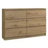 Top e shop M6 120 ARTISAN kummutipealne, tammeviimistlus, 6 sahtlit, 1200×300×770 mm