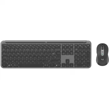 Logitech Signature õhuke Combo MK950 - klaviatuuri ja hiire komplekt - 100% - täissuuruses - juhtmevaba - Bluetooth 5.1 LE - AZERTY - prantsuse - grafiit (920-012485)