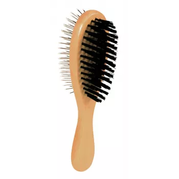 Dog Brush Trixie 2315 Wood double-sided nylon bristles, wooden handle, 225×55 mm