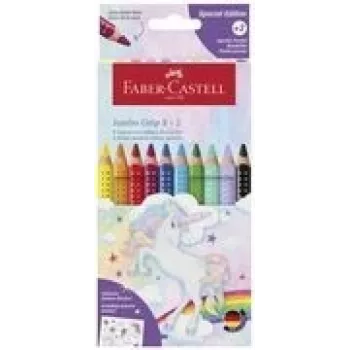 Värvipliiatsid Faber-Castell Einhorn Jumbo Grip — 10 tk, jumbo kolmnurkne haare, pehme südamik