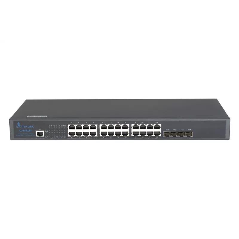 Hallatav kommutaator Extralink Chiron 24x RJ45 1000Mb/s 4x SFP+ L3