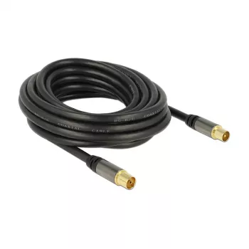 Koaksiaalkaabel RG-6/U DeLOCK 88925 5 m IEC Must