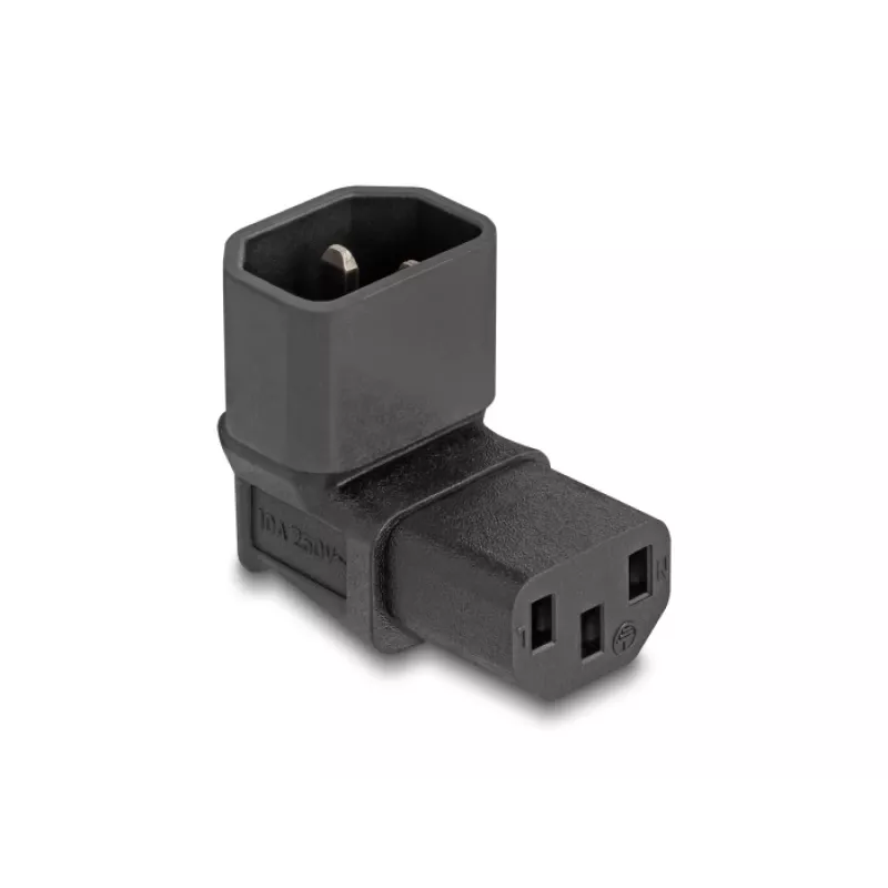 DeLOCK võrguadapter IEC 60320 C14 C13 pistikupessa 10 A 90° must 80472