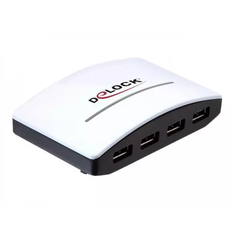 USB-jaotur DeLOCK 4 porti 5000 Mbit/s must valge