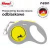 Sissetõmmatav rihm Flexi New NEON 5 m – lindirihm, väikestele koertele kuni 15 kg, must/kollane