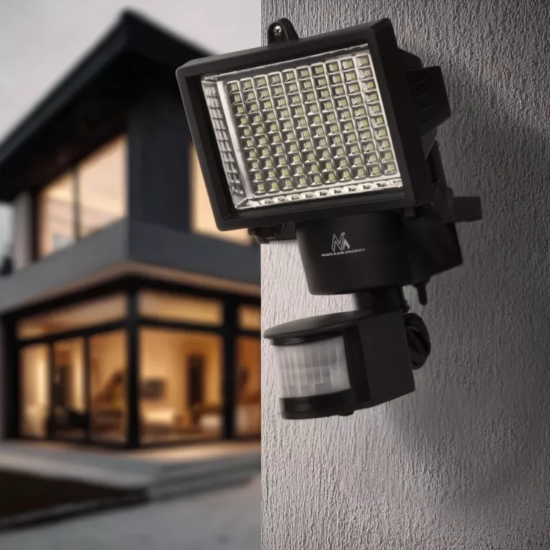 Maclean MCE442 päikesevalgusti LED prožektor liikumisanduriga prožektor seinale paigaldatav valgusti hämarik IP44 6W 6000K