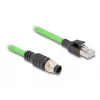 Võrgukaabel DeLOCK M12-kaabel A-kodeeritud 8 kontaktiga isane RJ45 isasele PUR (TPU) 1 m