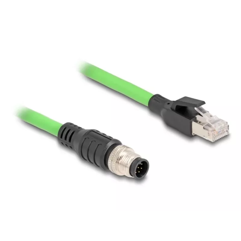 Võrgukaabel DeLOCK M12-kaabel A-kodeeritud 8 kontaktiga isane RJ45 isasele PUR (TPU) 1 m